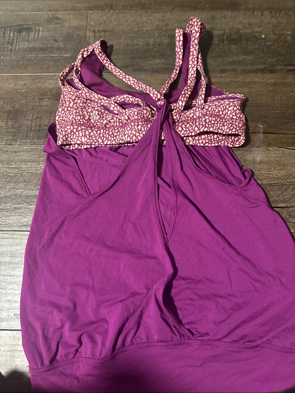 lululemon athletica Magenta Tank with Patterned Pink Straps - Picture 2 of 4